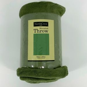 NorthCrest Microplush Olive Green Throw 60''x80''